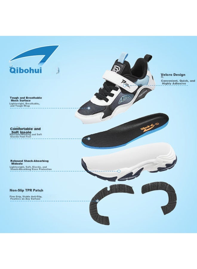 7-PE Qibohui Boys' Breathable Mesh Sports Shoes Spring Summer Youth Casual Running Shoes - Image 4