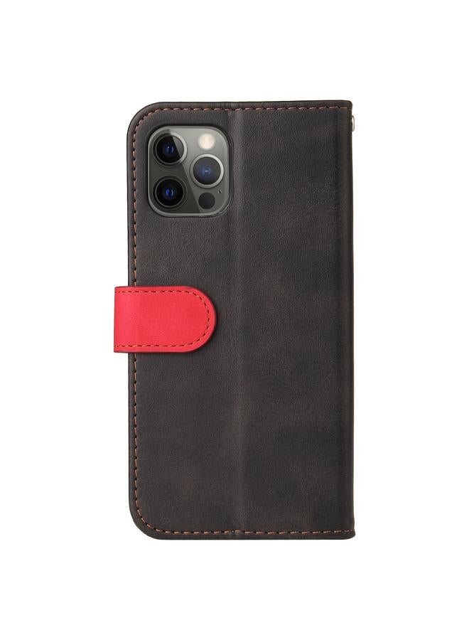 Zaboon Case For iPhone 12 Pro Max Business Stitching-Color Horizontal Flip PU Leather Case with Holder & Card Slots & Photo Frame - Image 3