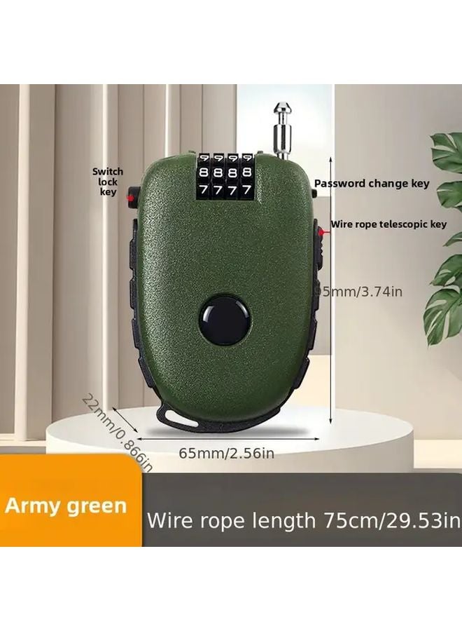 Green Portable Cable Lock For Helmets ABS Lock Box Telescopic Design For Baby Carriages - Image 1