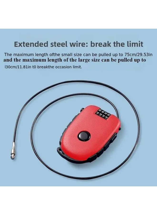 Green Portable Cable Lock For Helmets ABS Lock Box Telescopic Design For Baby Carriages - Image 3