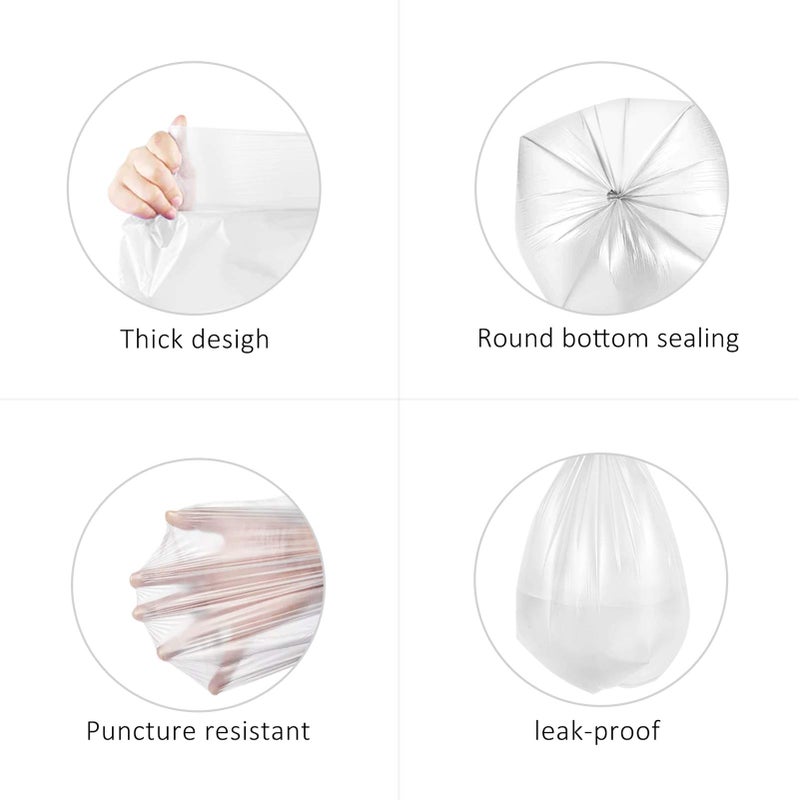 RayPard 200 Counts 2 Gallon (1.8-2 Gal) Small Trash Bags Garbage Bags by RayPard, fit 1.6,1.8,2,2.2 Gal Waste Basket, 6.5-7 Liter Strong Trash Can Liners for Home Office Kitchen Bathroom Bedroom, Clear - Image 4
