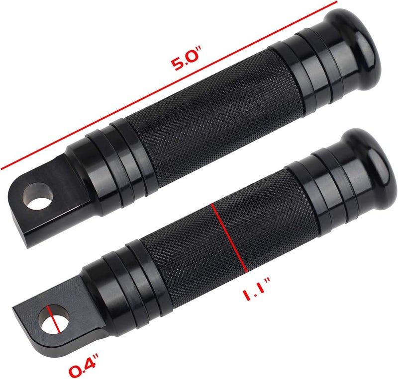 NTHREEAUTO Male Footpegs, Black CNC Billet Passenger Foot Pegs, Motorcycle Footrests Pedals Compatible with Harley Dyna, Sportster, Forty Eight - Image 2