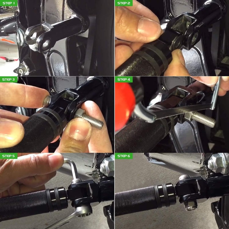 NTHREEAUTO Male Footpegs, Black CNC Billet Passenger Foot Pegs, Motorcycle Footrests Pedals Compatible with Harley Dyna, Sportster, Forty Eight - Image 3