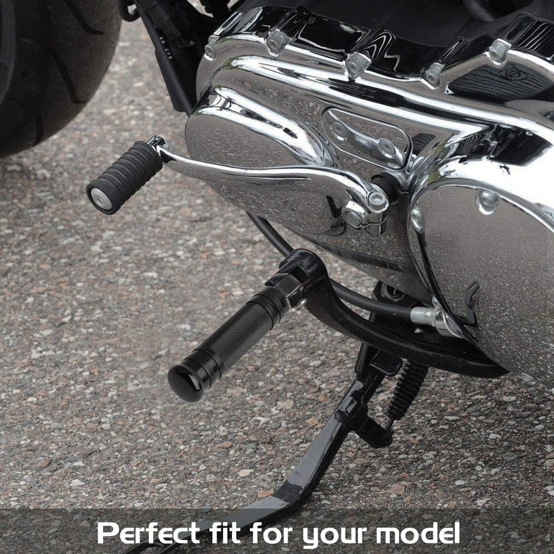 NTHREEAUTO Male Footpegs, Black CNC Billet Passenger Foot Pegs, Motorcycle Footrests Pedals Compatible with Harley Dyna, Sportster, Forty Eight - Image 5
