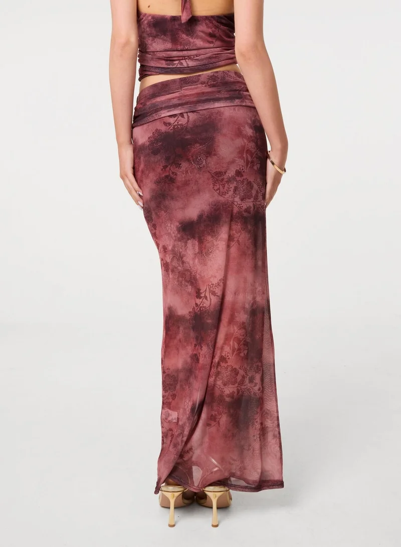 بينك فانيلا Moody Mesh Maxi Skirt