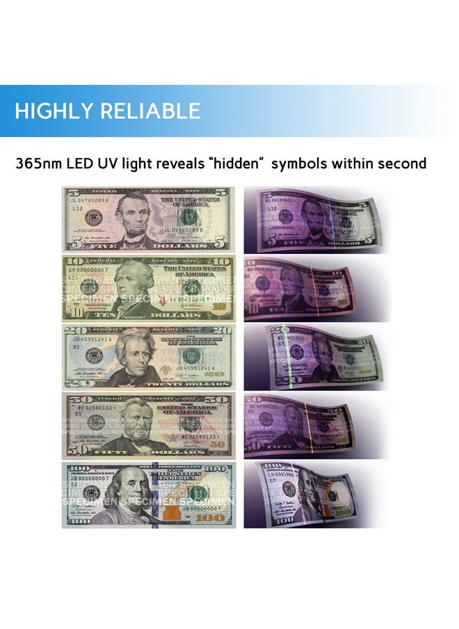 Tihoo - Counterfeit Bill Detector With Led Uv Light Money Marker Counterfeits Money Detector Fake Money Detector Machine For Bill Blue - Image 1