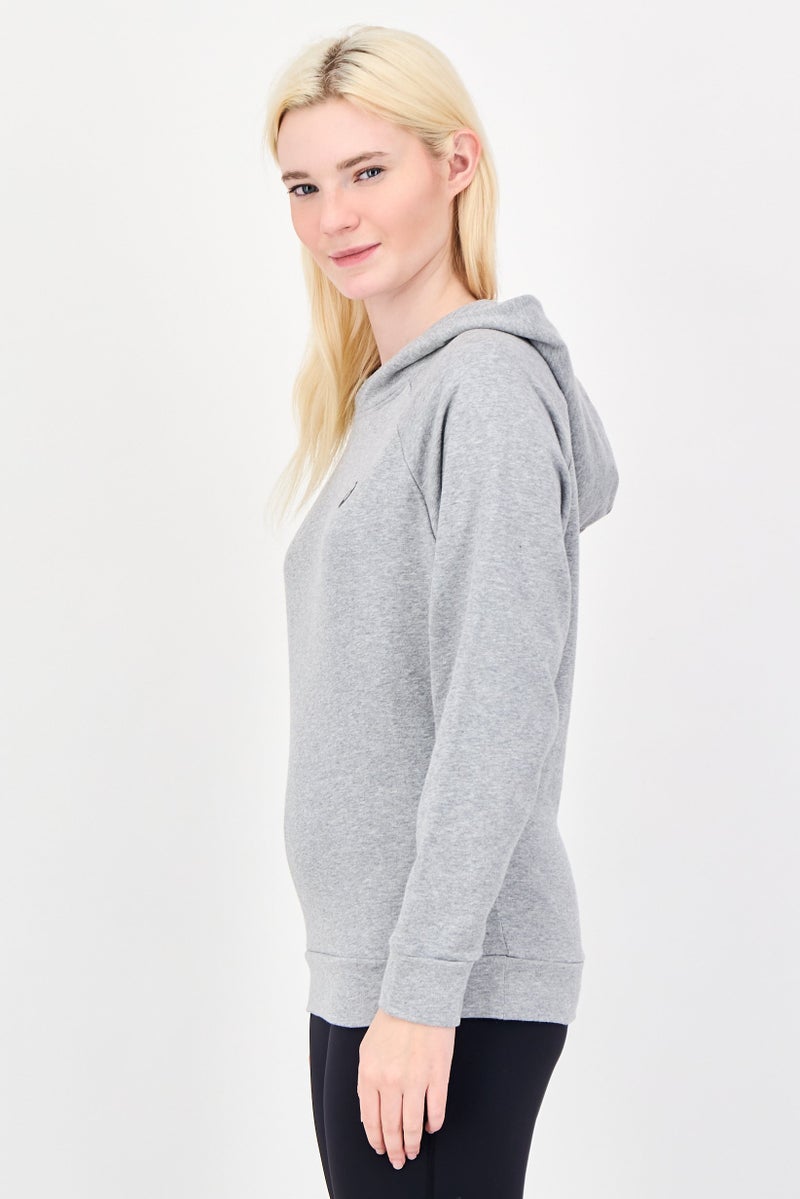 asics هودي تدريب طويل الأكمام للنساء، رمادي - Image 4