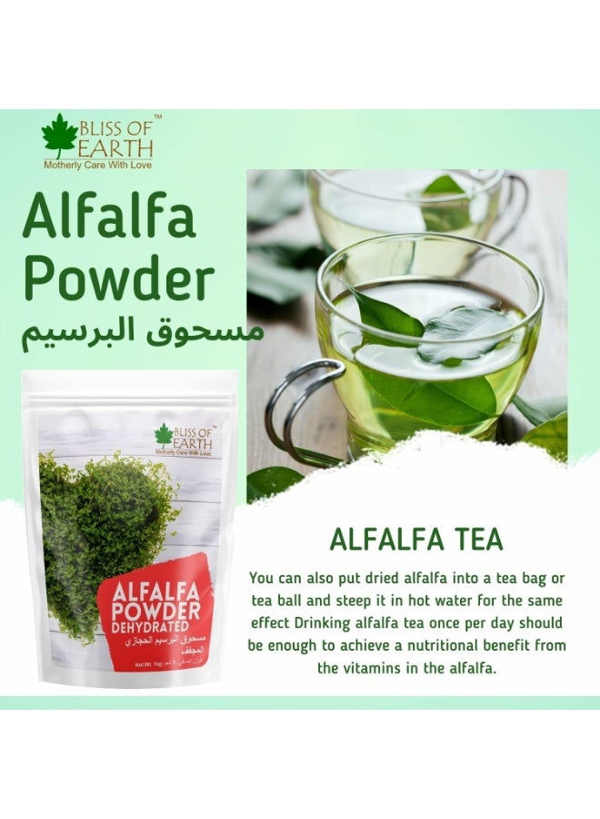 BLISS OF EARTH 3.5 oz Alfalfa Powder Organic Power House of Vitamin Minerals & Antioxidants Great for Energy Drink Green Smoothie and Beverage 100GM - Image 5
