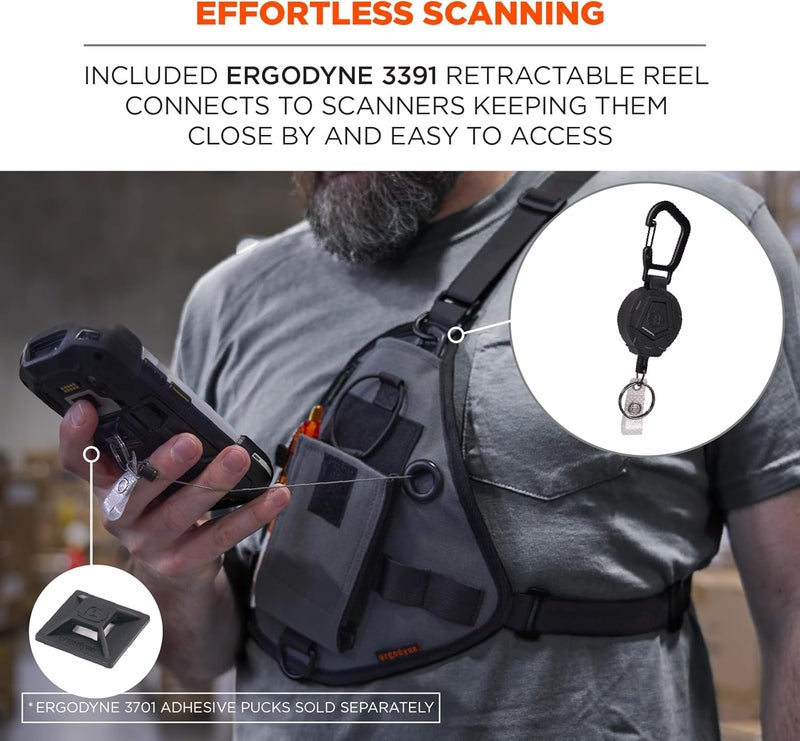 Ergodyne Squids 3145 Barcode Scanner Cross Body Chest Holster for Mobile Computers - Image 4
