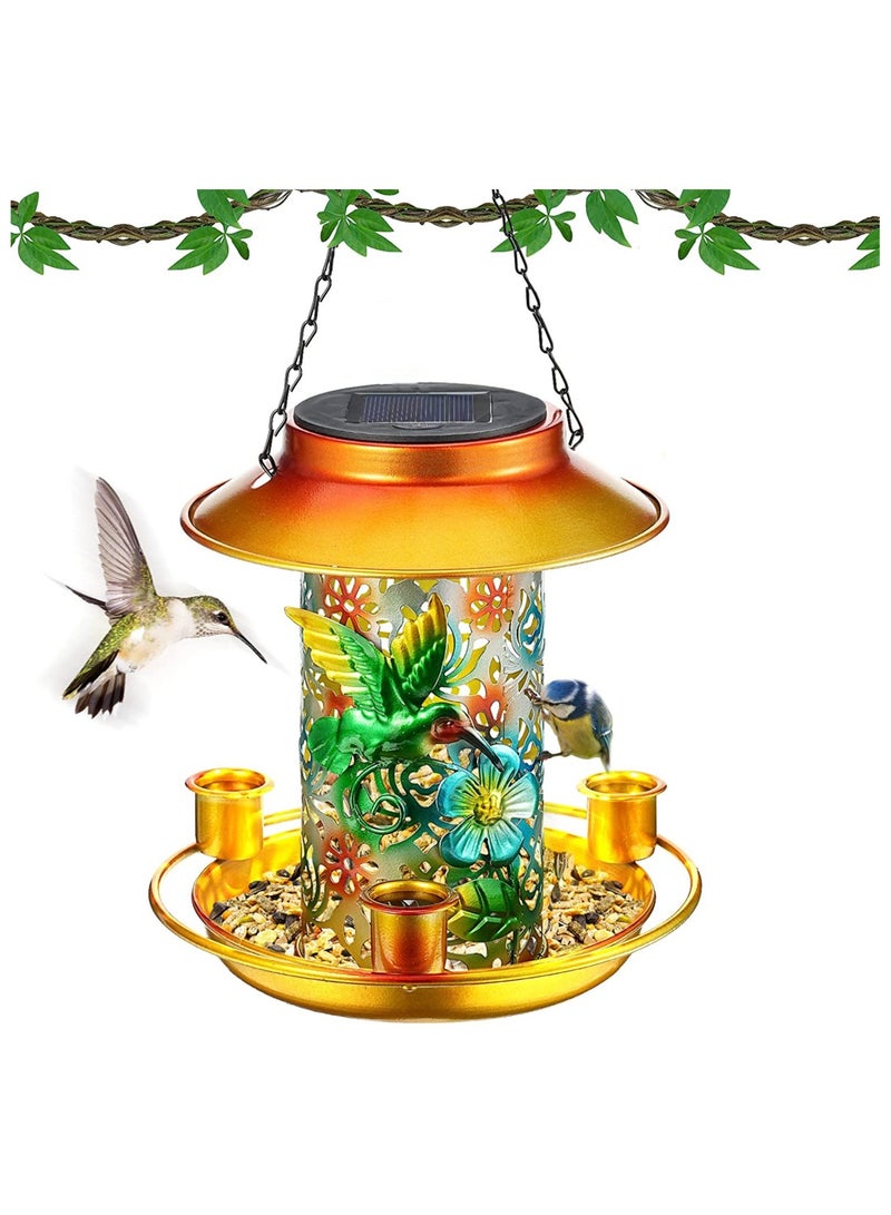 KASTWAVE Outdoor Bird Feeder Wild Bird Feeder Hanging Bird Seed Feeder Tube Wildlife Food Holder Cage Feeding Container with Hanger for Outdoor Bird Watching Garden Yard Ornament Bird Lovers Gift - Image 1