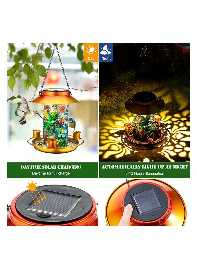 KASTWAVE Outdoor Bird Feeder Wild Bird Feeder Hanging Bird Seed Feeder Tube Wildlife Food Holder Cage Feeding Container with Hanger for Outdoor Bird Watching Garden Yard Ornament Bird Lovers Gift - Image 2