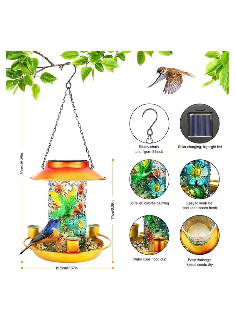 KASTWAVE Outdoor Bird Feeder Wild Bird Feeder Hanging Bird Seed Feeder Tube Wildlife Food Holder Cage Feeding Container with Hanger for Outdoor Bird Watching Garden Yard Ornament Bird Lovers Gift - Image 3