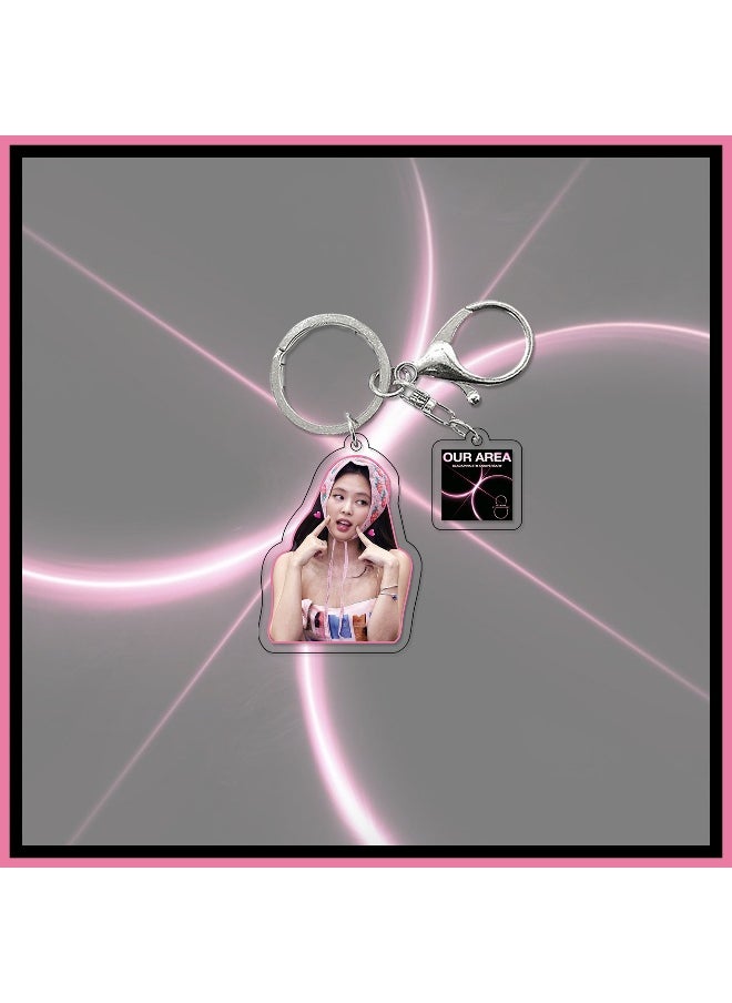 Generic - BlackPink Keychain ROSE/JISOO/Jennie/Lisa Acrylic Pendant Schoolbag Pendant Bag Chain Car Keychain Creative Gift for Unisex - Image 1