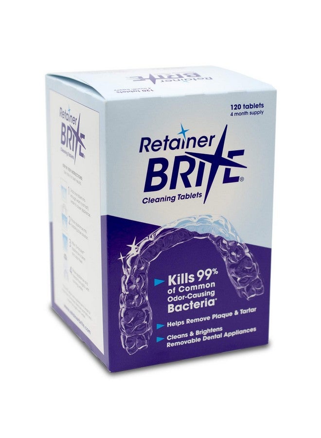 Retainer Brite - Retainer Cleaner Tablets for Invisalign, Mouth Guard Cleaner, Night Guard Cleaner and More. Cleaning Tablets for Ultrasonic Cleaners. 120 Tablets - 4 Month Supply. Made in USA - Image 1