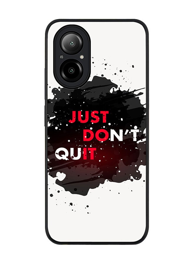 Stylizedd Rugged Black Edge Case for Realme C67 4G, Slim fit Soft Case Flexible Rubber Edges Anti Drop TPU Gel Thin Cover -  Just don't quit - Image 1