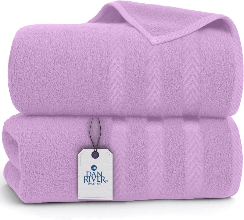 DAN RIVER 2 Pack Luxury Bath Sheets 35x70, 600 GSM, Soft & Quick Dry 100% Ring Spun Cotton Towels Ideal for Hotels, Spas, Gyms & Salons Extra Large, Lavender - Image 1