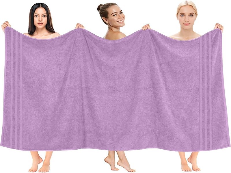 DAN RIVER 2 Pack Luxury Bath Sheets 35x70, 600 GSM, Soft & Quick Dry 100% Ring Spun Cotton Towels Ideal for Hotels, Spas, Gyms & Salons Extra Large, Lavender - Image 5