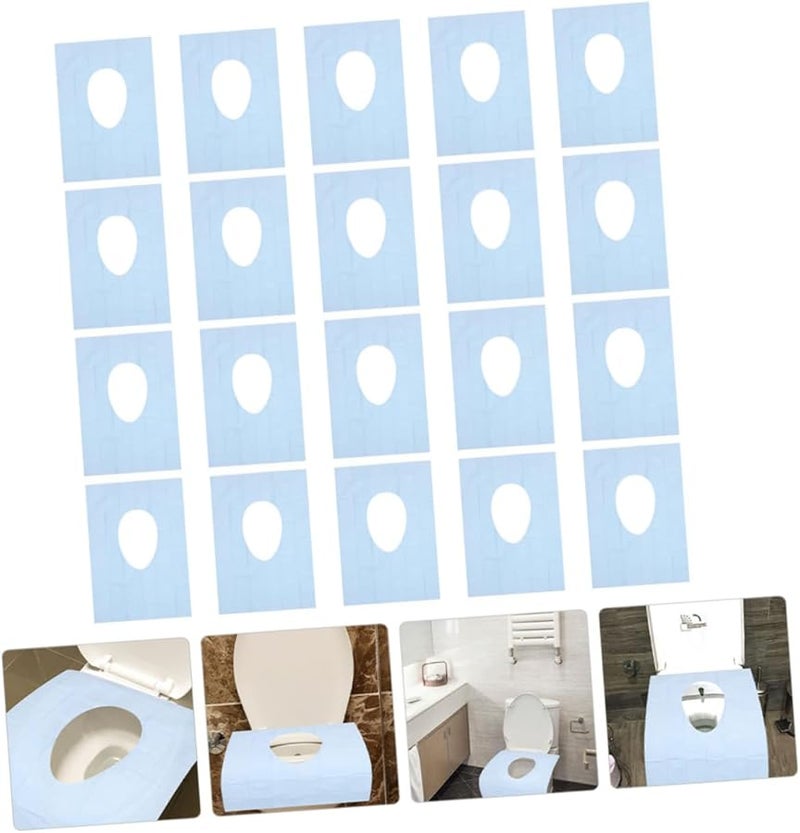 PartyKindom 20 Sheets Portable Toilet Seat Covers Thickened Washable Material for Standard Toilets - Image 5