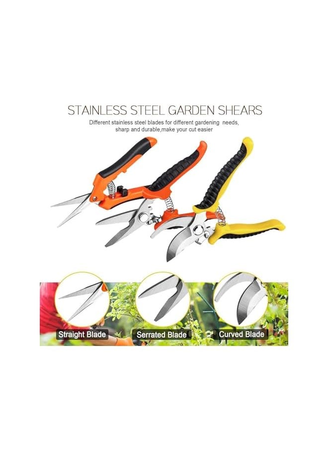 PROMASS - promass Garden Pruning Shears, 3 Pcs Garden Professional Secateurs, Handheld Scissors Set With Gardening Gloves, Heavy Duty Garden Bypass Pruning Trimmer For Trimming Plants Cutting Flowers - Image 1