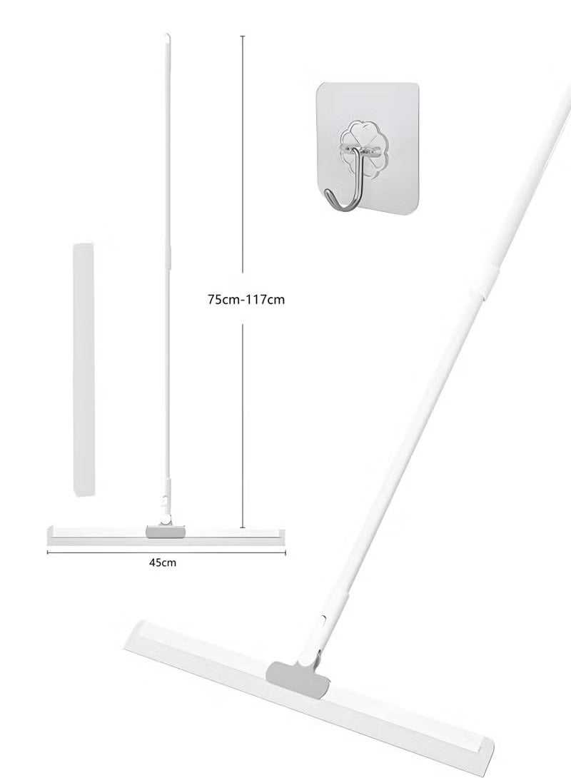 Rubber Squeegee Broom for Floor,Silicone Pet Hair Remover,Long Handle Window Squeegee,Magic Broom for Indoor Cleaning,Cleans glass, hair, fine dust, liquids, suitable for Smooth Floors, Rugs, Windo 35cm - Image 3
