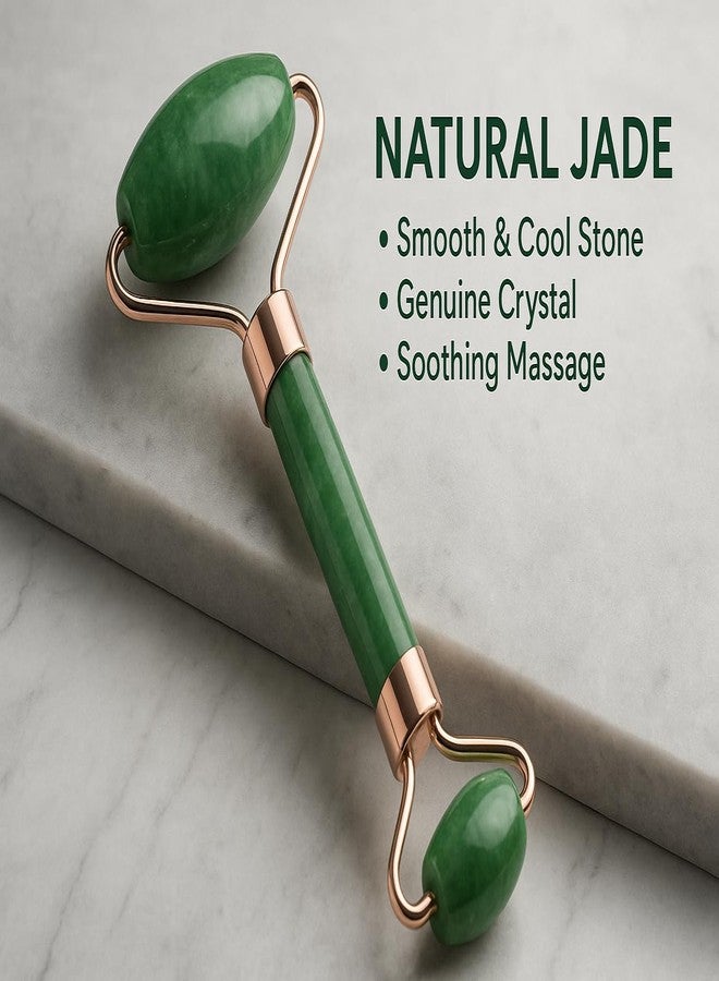 FIKUP Natural Jade Face Roller | Cooling & Relaxing Manual Massage Tool for Face, Neck & Undereye | Helps Reduce Puffiness & Refresh Skin | Green - Image 5