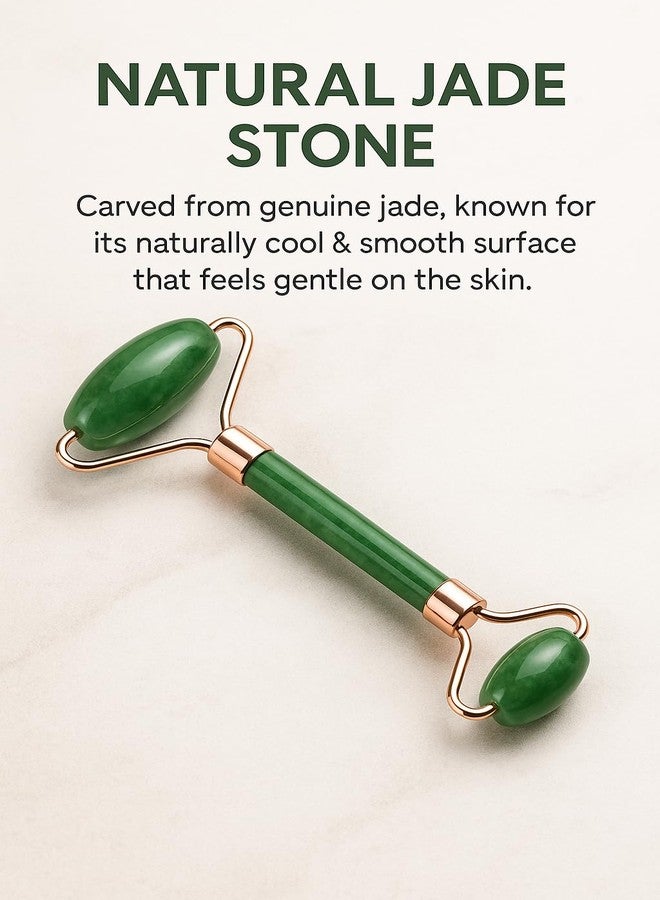 FIKUP Natural Jade Face Roller | Cooling & Relaxing Manual Massage Tool for Face, Neck & Undereye | Helps Reduce Puffiness & Refresh Skin | Green - Image 4