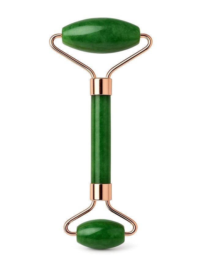 FIKUP Natural Jade Face Roller | Cooling & Relaxing Manual Massage Tool for Face, Neck & Undereye | Helps Reduce Puffiness & Refresh Skin | Green - Image 1