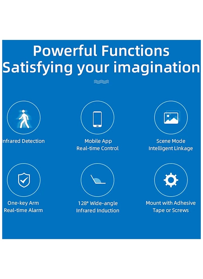 UanTii - Smart PIR Motion Sensor Wifi Movement Detector Alarm, Tuya Smart Life APP Wireless Home Security System Works with Alexa and Google Home - Image 1