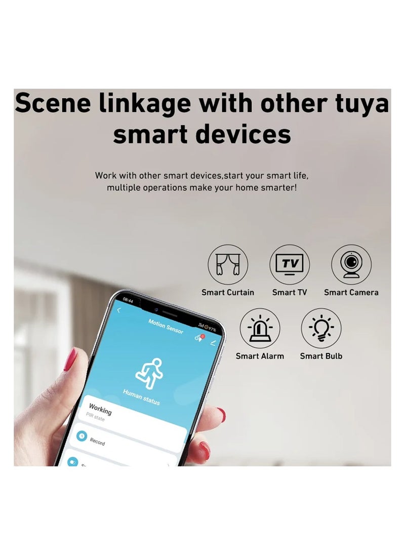 UanTii - Smart PIR Motion Sensor Wifi Movement Detector Alarm, Tuya Smart Life APP Wireless Home Security System Works with Alexa and Google Home - Image 1
