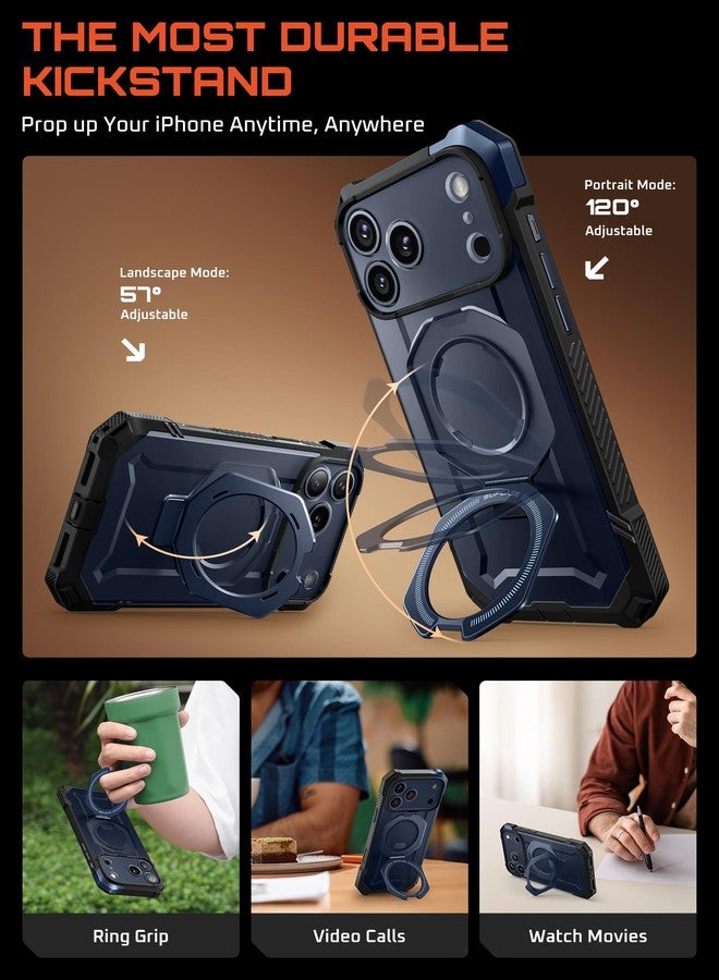 سوبكيس جراب SUPCASE لهاتف iPhone 17 Pro مع حامل (قبضة Unicorn Beetle)، [غطاء للتحكم في الكاميرا] [متوافق مع MagSafe] [حماية من السقوط بدرجة عسكرية] جراب هاتف مغناطيسي شديد التحمل، أزرق سماوي - Image 4