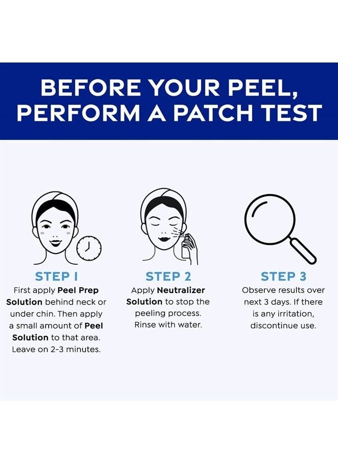 Medpeel - MedPeel Glycolic Acid 70% Essential Peel Kit, Includes Peel, Prep and Neutralizer, Professional, Deep Strength Chemical Face Peel, Minimize Pores Wrinkles, 1oz/ 30ml (Kit of 3) - Image 1