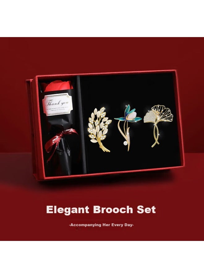 Mimore High-end Brooch For Women, Exquisite And Niche Suit And Blazer Corsage Pin Set, Fashionable And Luxurious elry Accessory - Image 1