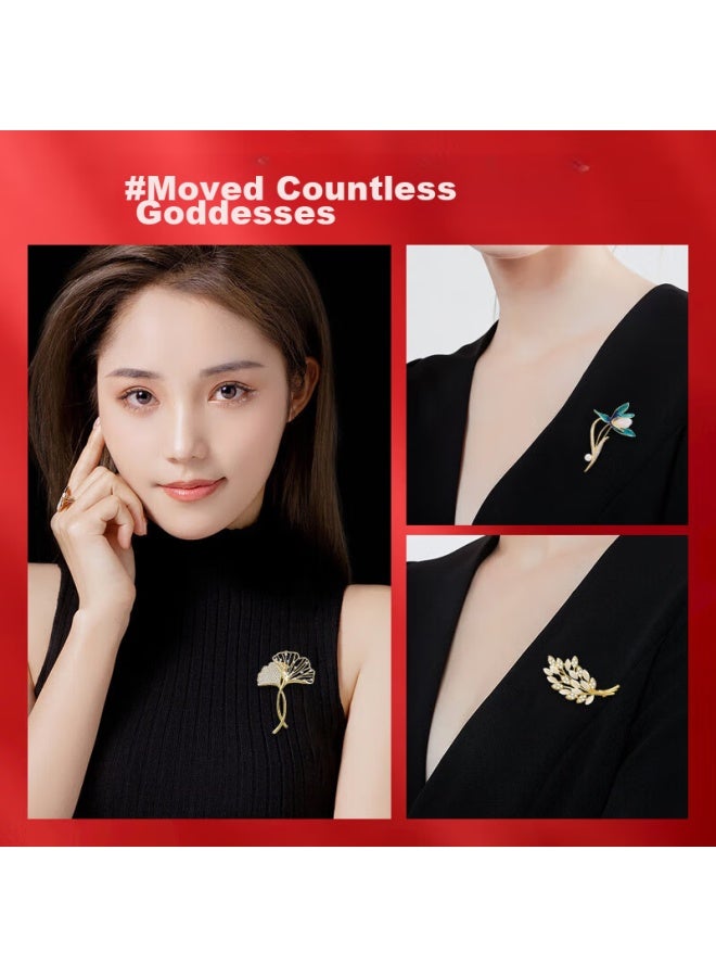 Mimore High-end Brooch For Women, Exquisite And Niche Suit And Blazer Corsage Pin Set, Fashionable And Luxurious elry Accessory - Image 5