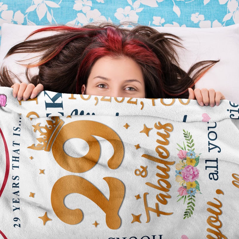 Ruvinzo 29th Birthday Gifts for Women  Best Gifts for 29 Year Old Women  Birthday Gifts Blanket 60  x 50  for 29 Year Old Female  29th Birthday Gift Ideas for Her  Happy 29th Birthday - Image 5