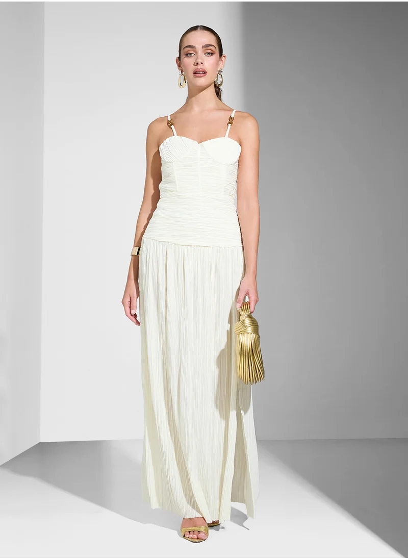Ginger Boutique Sweetheart Neckline Corset Bodice Draped Dress