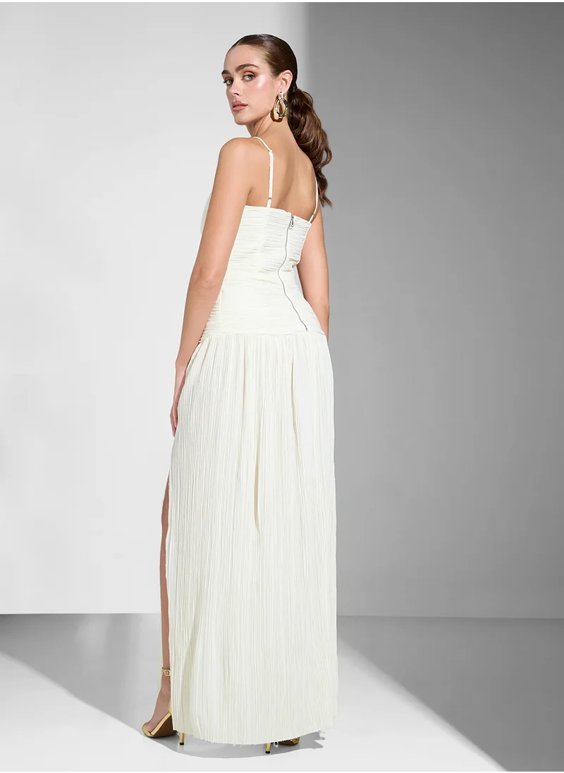 Ginger Boutique Sweetheart Neckline Corset Bodice Draped Dress