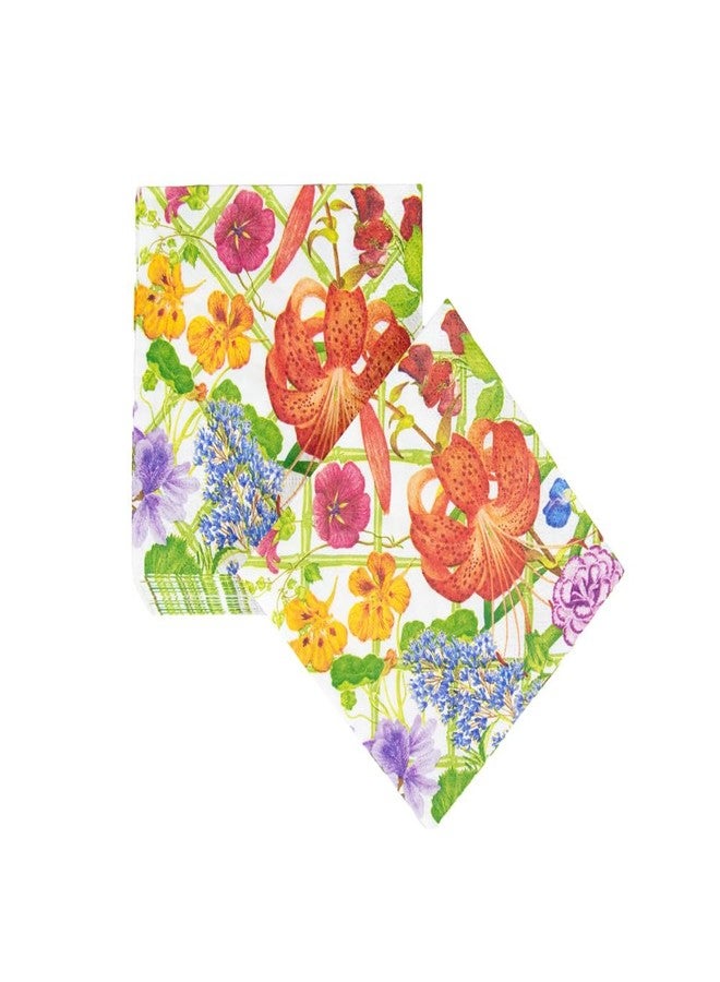 Caspari Floral Trellis Cocktail Napkins - 20 Per Package - Image 3