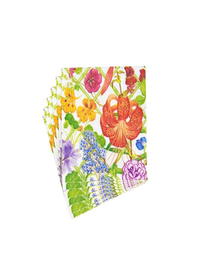 Caspari Floral Trellis Cocktail Napkins - 20 Per Package - Image 2