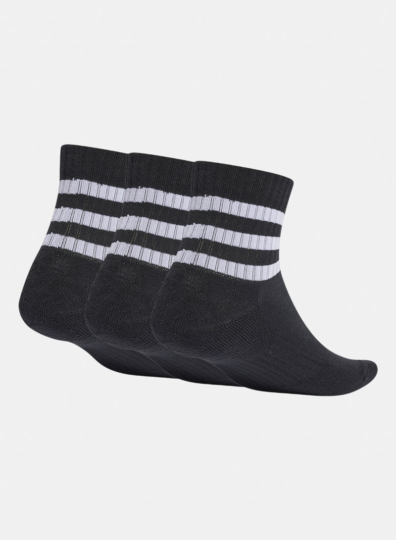 Adidas 3 Stripes Cushioned Sportswear Mid Cut Socks 3 Pair Pack - Image 1