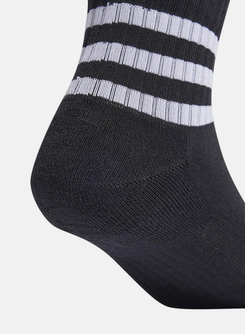 Adidas 3 Stripes Cushioned Sportswear Mid Cut Socks 3 Pair Pack - Image 3