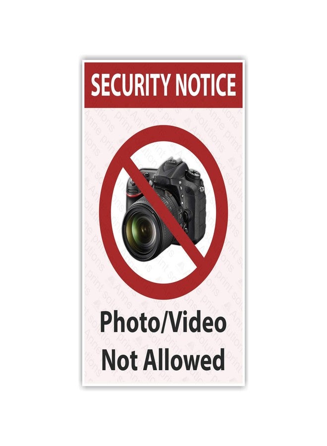 Anne Print Solutions ملصق "إشعار أمني - ممنوع التصوير الفوتوغرافي والفيديو" من آن برينت سوليوشنز® | ملصقات مكتبية، عبوة من 4 قطع، مقاس 6 بوصات × 9 بوصات، متعدد الألوان - Image 1