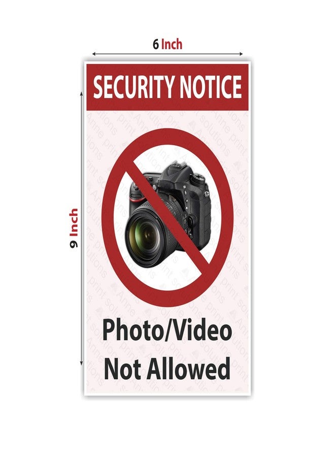 Anne Print Solutions ملصق "إشعار أمني - ممنوع التصوير الفوتوغرافي والفيديو" من آن برينت سوليوشنز® | ملصقات مكتبية، عبوة من 4 قطع، مقاس 6 بوصات × 9 بوصات، متعدد الألوان - Image 2