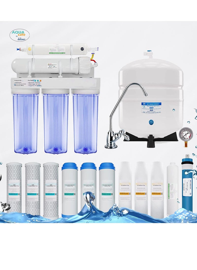 Generic AquaCafe GER50-7s Under Sink Water Filter, Reverse Osmosis UV Mineralization 50 GDP,  Reduces 99% of Chlorine  - Image 2