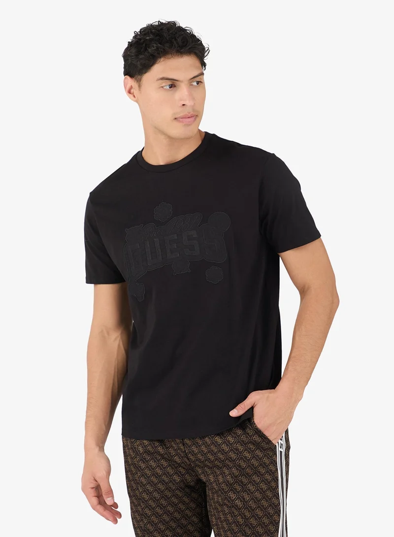 GUESS Short Sleeve Peony Stitch Tee