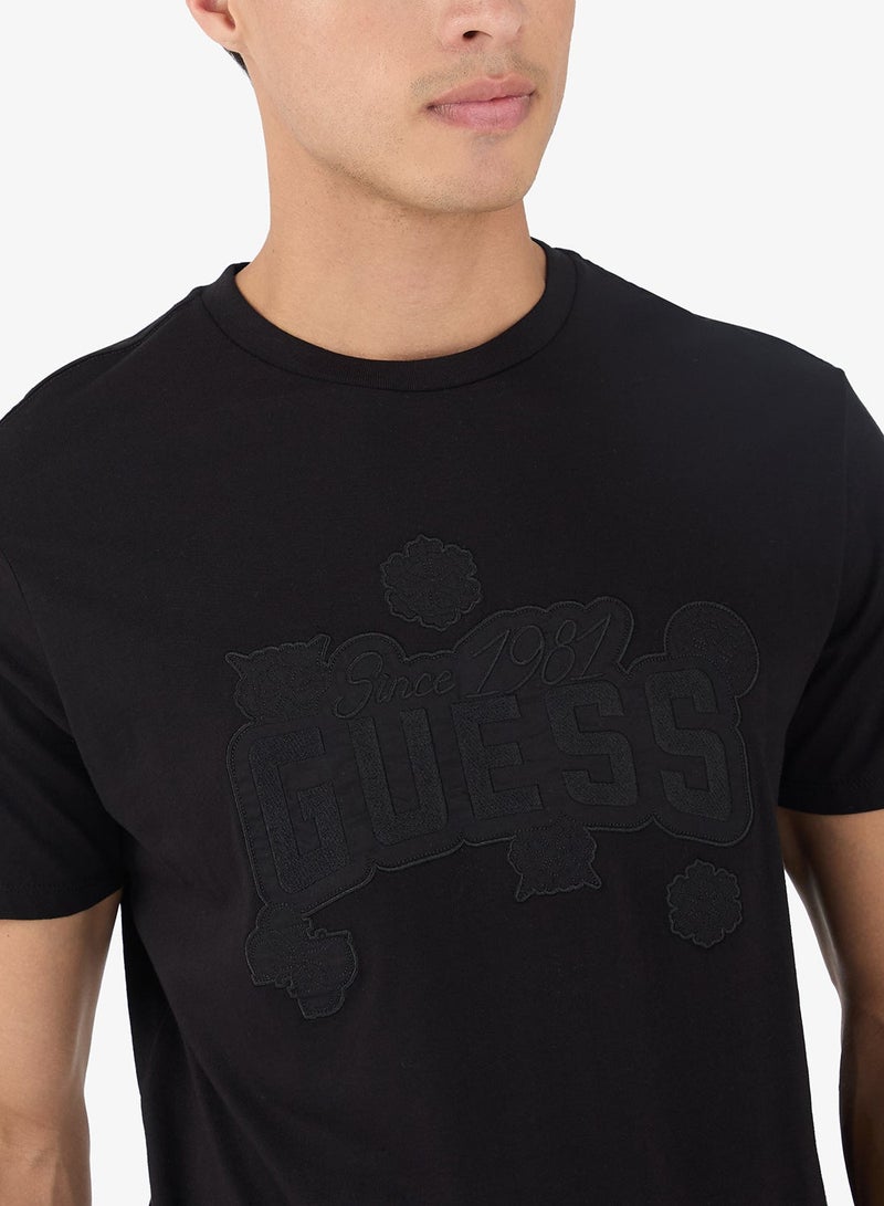 GUESS Short Sleeve Peony Stitch Tee - Image 3