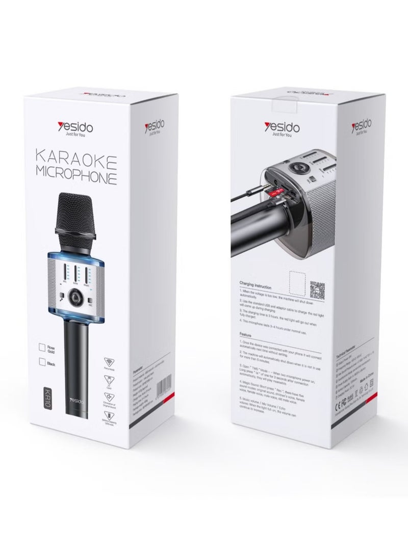 Yesido KR10 Karaoke System Portable Wireless Speaker & Microphone for Music & Singing – Bluetooth, High-Quality Sound, Rechargeable, Perfect for Parties, Home Use & Outdoor Entertainment - Image 1