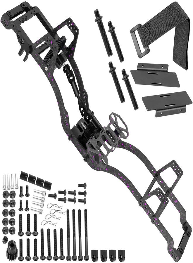 طقم ترقية هيكل سيارة التحكم عن بعد من ألياف الكربون من BRCatWPark، مناسب لسيارات SCX10 وSCX10 II وCapra 1.9 UTB بمقياس 1/10 وغيرها من سيارات التحكم عن بعد التي يتم بناؤها يدويًا، يتضمن طقم هيكل ناقل حركة أمامي، ودعامة تثبيت هيكل الكابينة، بألوان متعددة. - Image 1