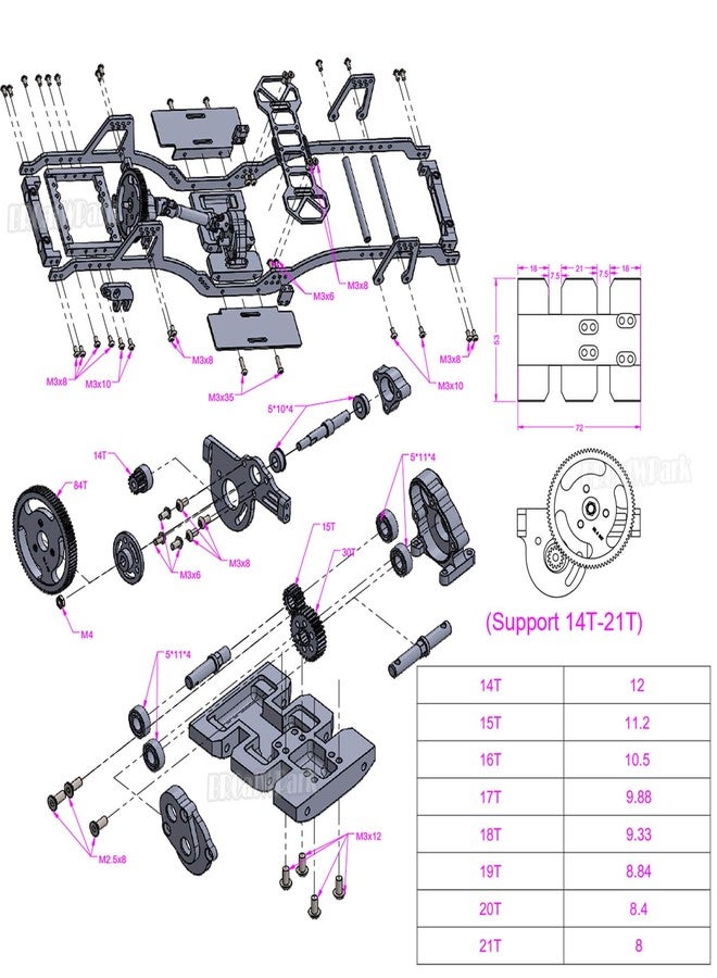 طقم ترقية هيكل سيارة التحكم عن بعد من ألياف الكربون من BRCatWPark، مناسب لسيارات SCX10 وSCX10 II وCapra 1.9 UTB بمقياس 1/10 وغيرها من سيارات التحكم عن بعد التي يتم بناؤها يدويًا، يتضمن طقم هيكل ناقل حركة أمامي، ودعامة تثبيت هيكل الكابينة، بألوان متعددة. - Image 2