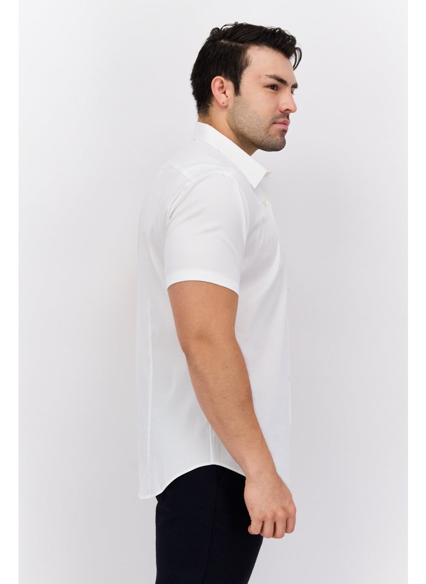 Theory Men Regular Fit Solid Short Sleeves Casual Shirt, White  - Image 2
