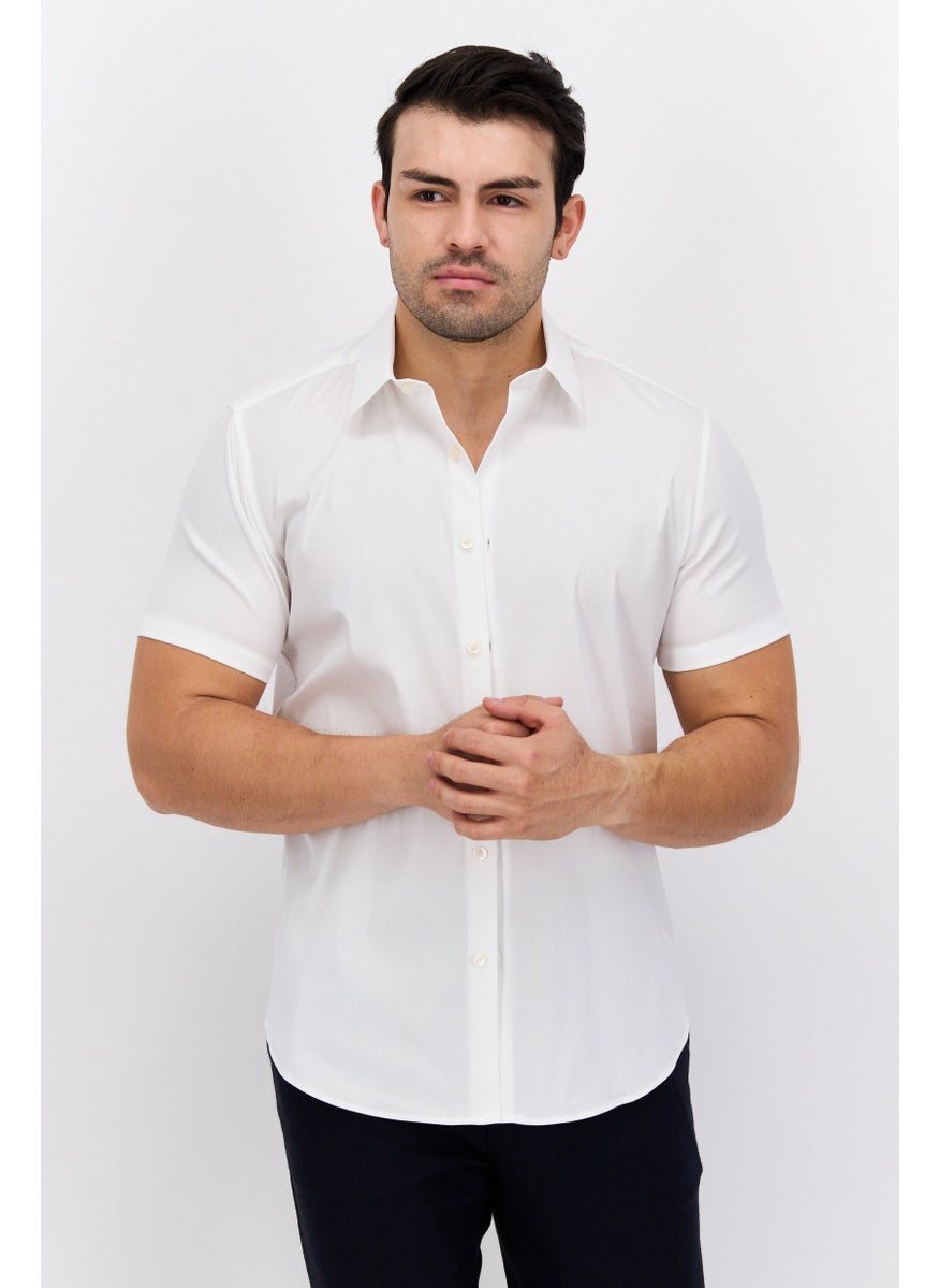 Theory Men Regular Fit Solid Short Sleeves Casual Shirt, White  - Image 1